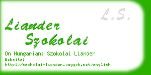 liander szokolai business card